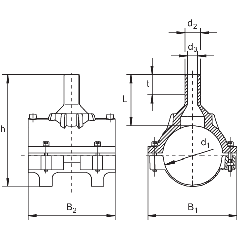 Selle avec extrémité en pointe, SDR 11
