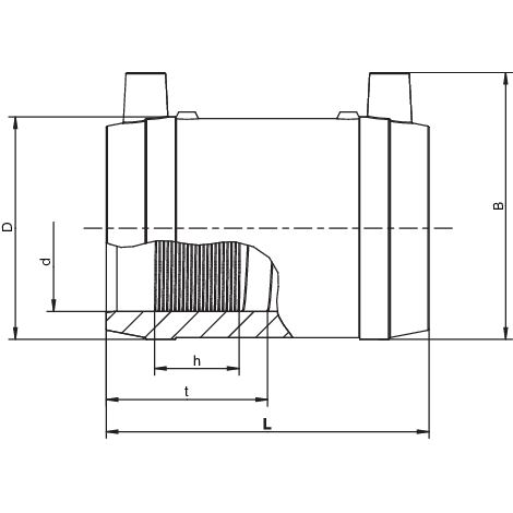 Muffe ohne Anschlag, SDR 7,4