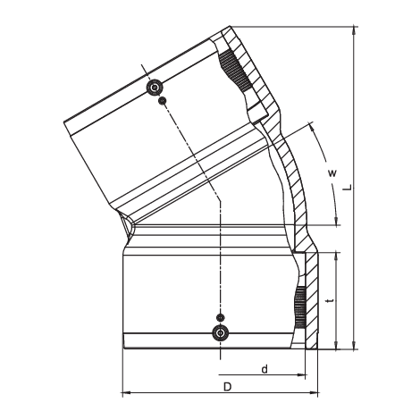 Abwasserbogen (Muffe/Muffe)