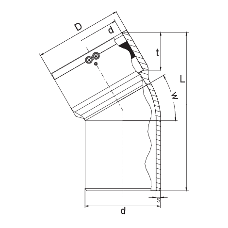 Abwasserbogen (Muffe/Rohrstutzen)