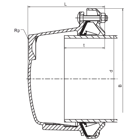 FRIAGRIP end-cap with internal thread