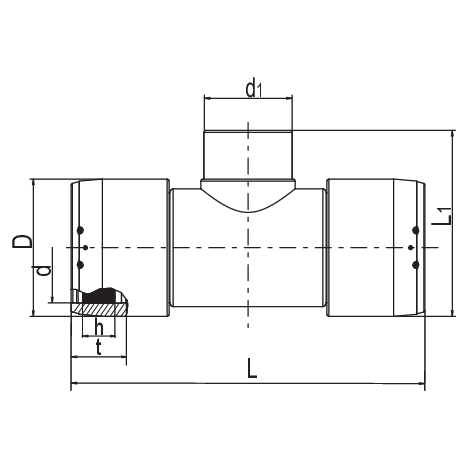 T-Stück mit reduziertem Spitzende, SDR 11