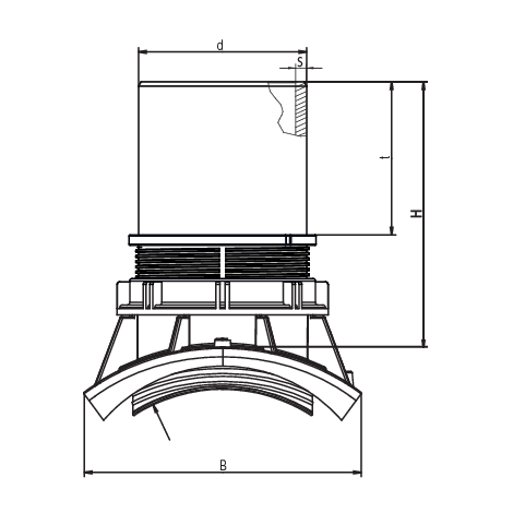Anschluss-Stutzen an Steinzeug- und Betonrohre