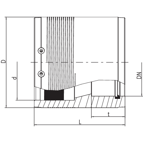 Übergangsmuffe PE - PVC/PP