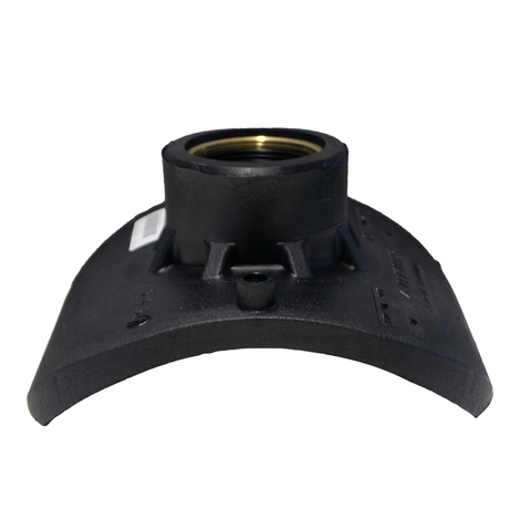 Saddle with female thread top-loading for transition HD-PE/metal